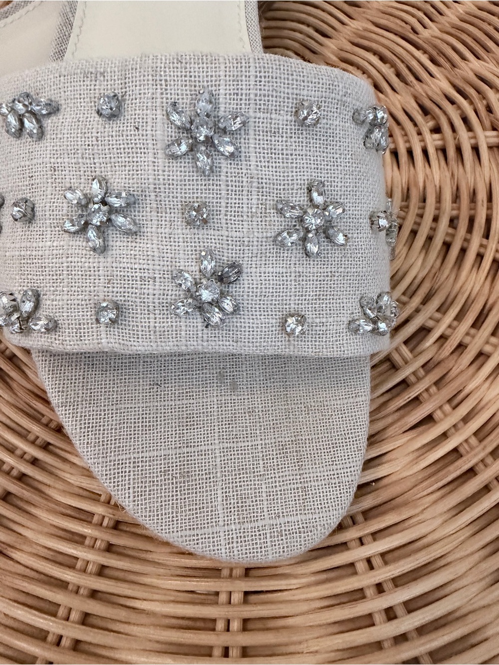 J. Crew Cream Embellished Slide Sandals - Picture 7 of 7